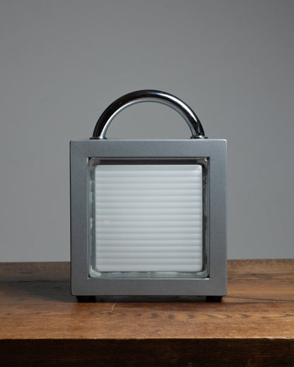 LAMPE EN MÉTAL ET VERRE 'VALIGETTA', MATTEO THUN, 1980s