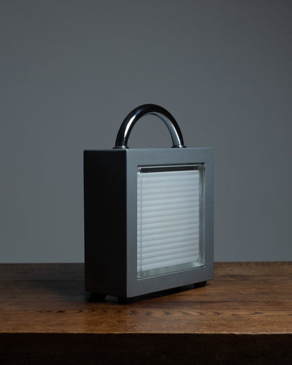 LAMPE EN MÉTAL ET VERRE 'VALIGETTA', MATTEO THUN, 1980s