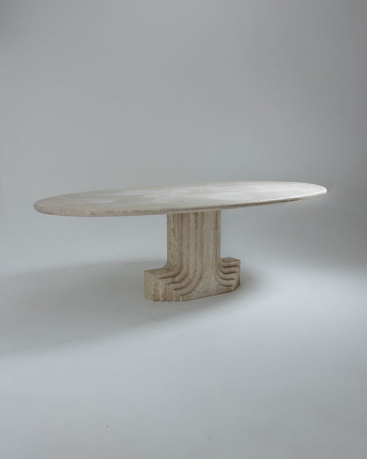 TABLE EN TRAVERTIN, CATTELAN ITALIA, 1980s