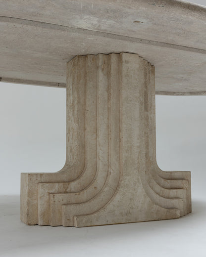 TABLE EN TRAVERTIN, CATTELAN ITALIA, 1980s