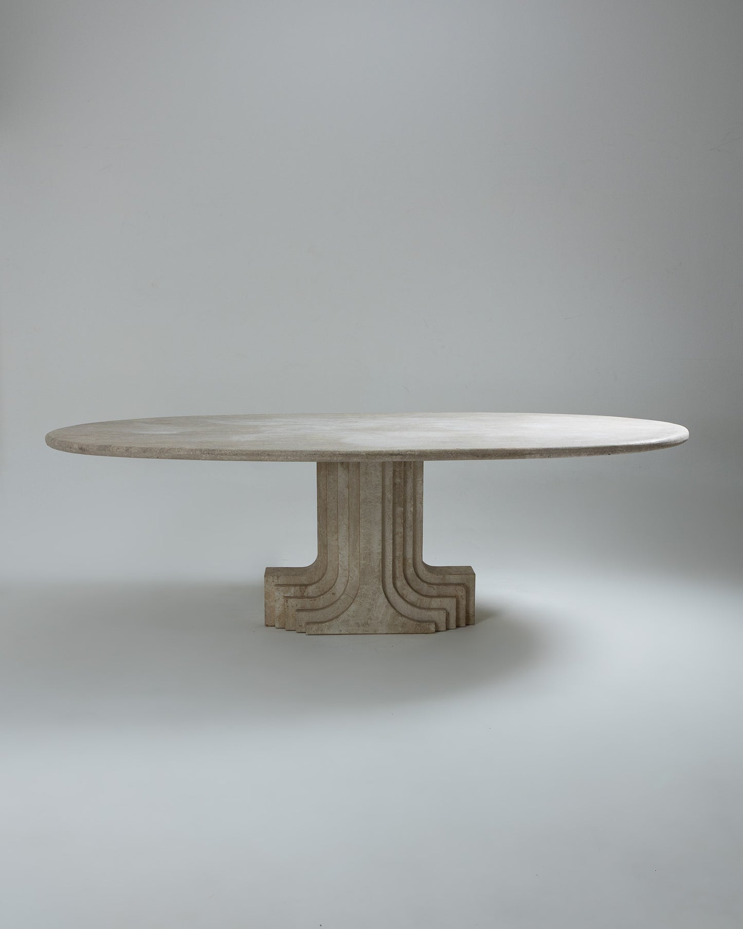 TABLE EN TRAVERTIN, CATTELAN ITALIA, 1980s