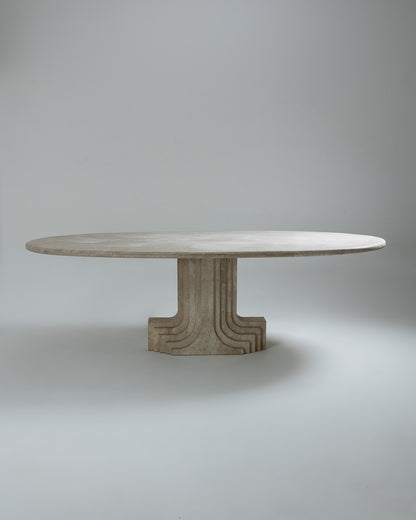 TABLE EN TRAVERTIN, CATTELAN ITALIA, 1980s