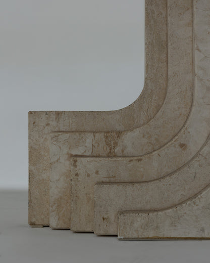 TABLE EN TRAVERTIN, CATTELAN ITALIA, 1980s