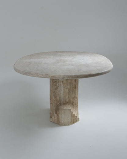 TABLE EN TRAVERTIN, CATTELAN ITALIA, 1980s