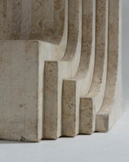 TABLE EN TRAVERTIN, CATTELAN ITALIA, 1980s