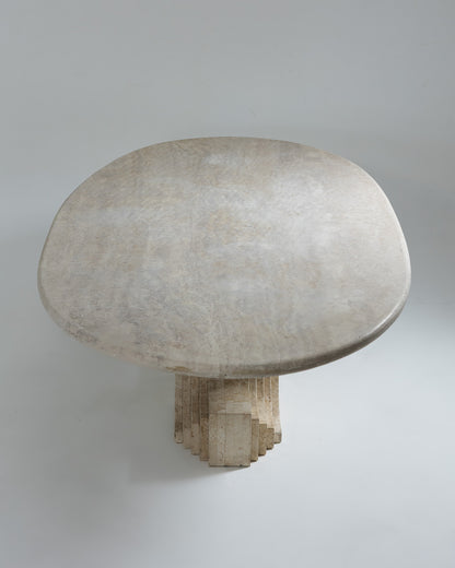 TABLE EN TRAVERTIN, CATTELAN ITALIA, 1980s