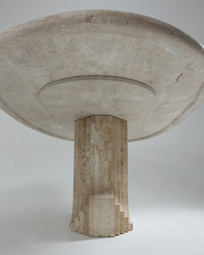 TABLE EN TRAVERTIN, CATTELAN ITALIA, 1980s