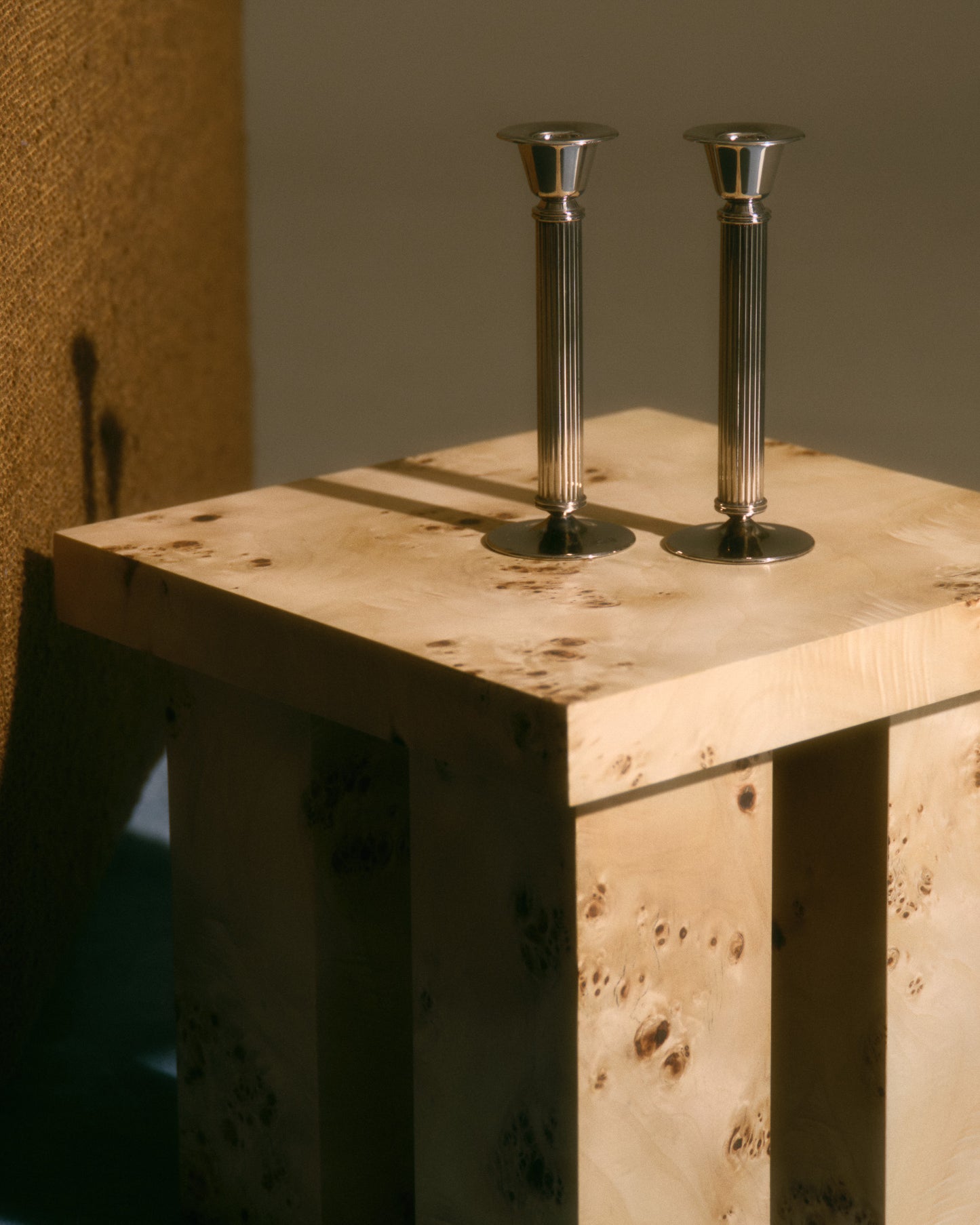 Pair of silver-plated candlesticks, 1970s
