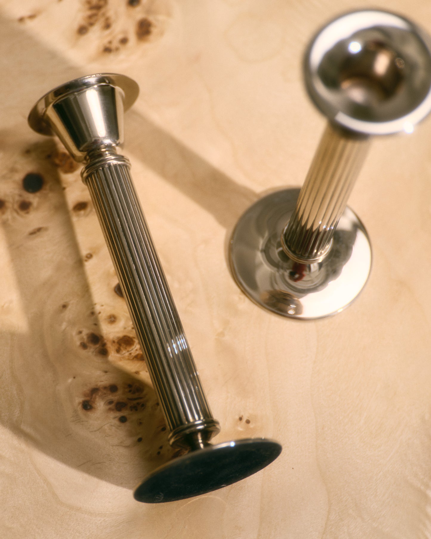 Pair of silver-plated candlesticks, 1970s