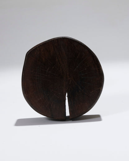 TABOURET BRUTALISTE EN BOIS MASSIF, 1960s