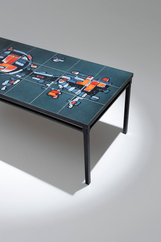 VALLAURIS BELARTI CERAMIC COFFEE TABLE, 1960s