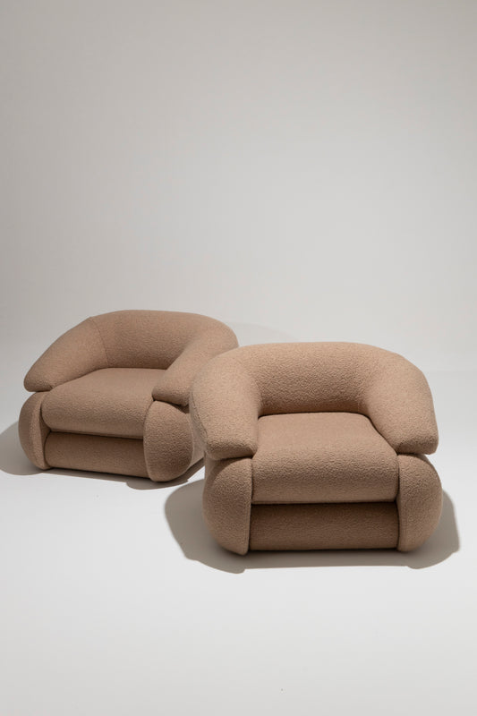 PAIR OF ADRIANO PIAZZESI ARMCHAIRS, 1960s