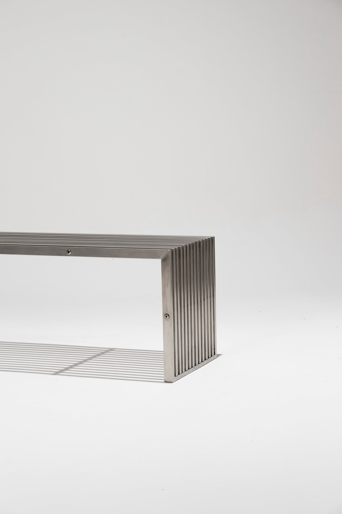 STAINLESS STEEL BENCH, 1990s