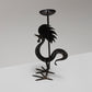 WROUGHT IRON ROOSTER CANDLE HOLDER, 1960s