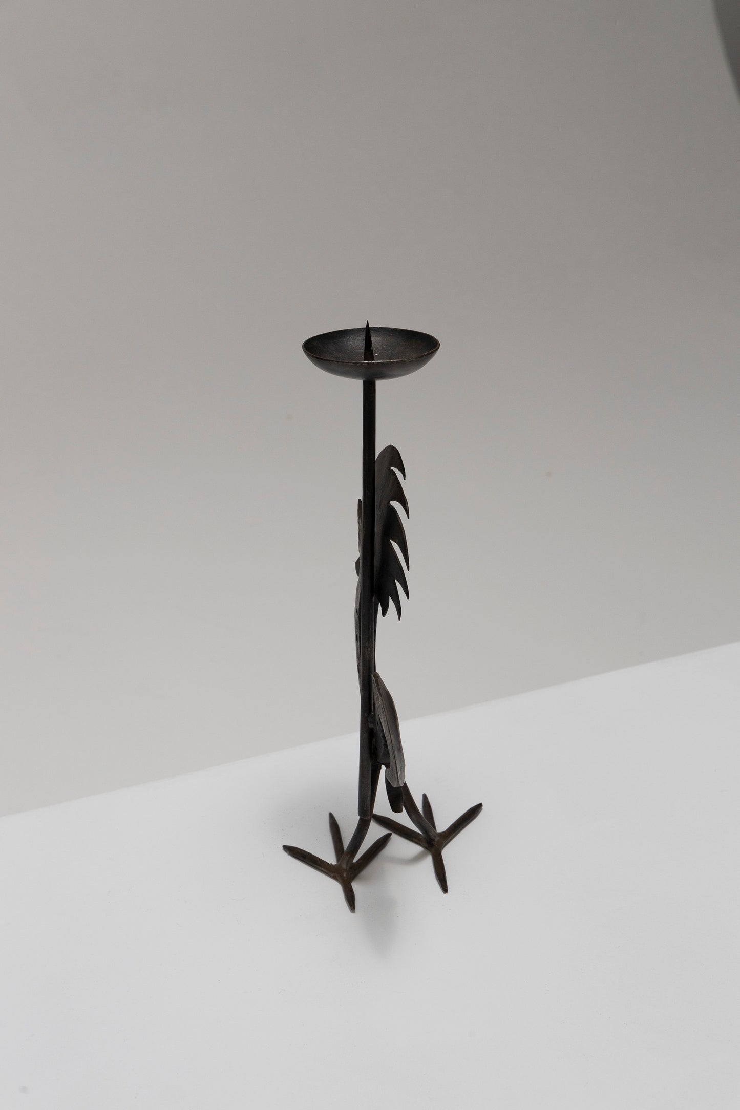 WROUGHT IRON ROOSTER CANDLE HOLDER, 1960s