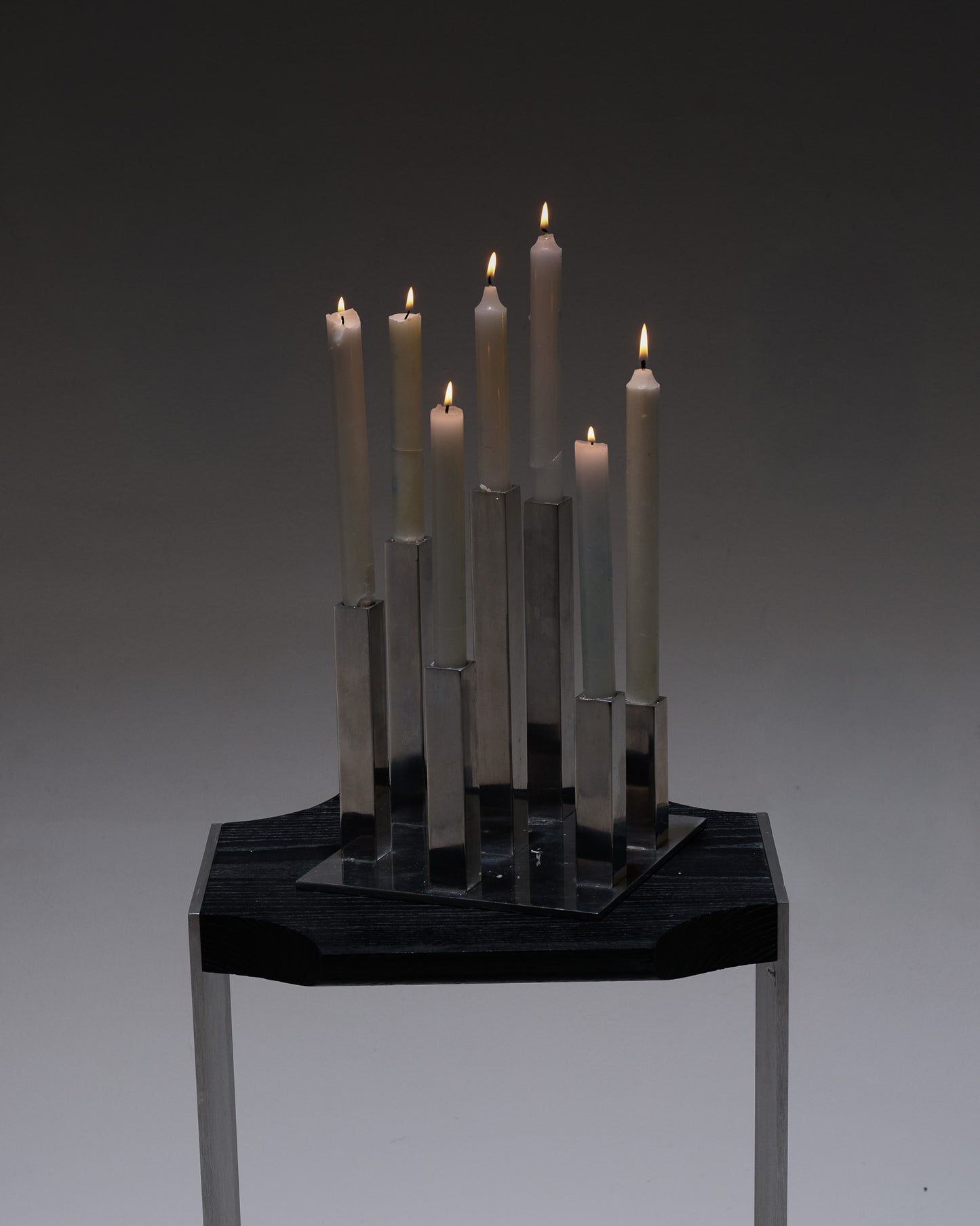 BOUGEOIR 7 FEUX EN ALUMINIUM, 1970s