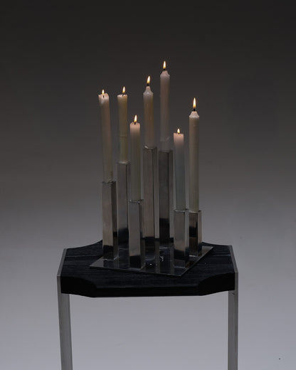 BOUGEOIR 7 FEUX EN ALUMINIUM, 1970s