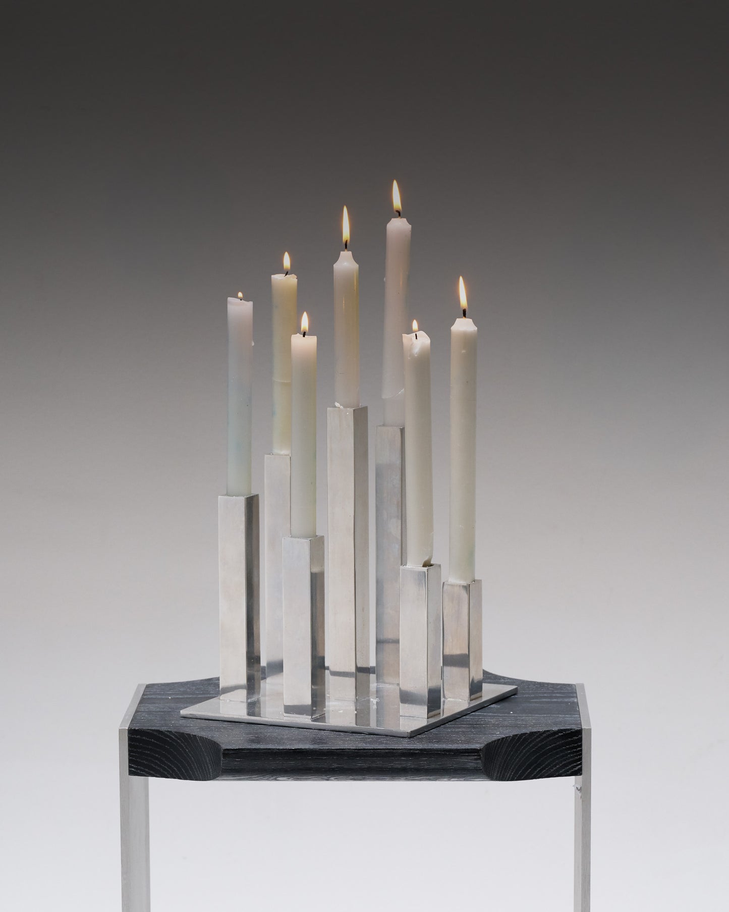 BOUGEOIR 7 FEUX EN ALUMINIUM, 1970s