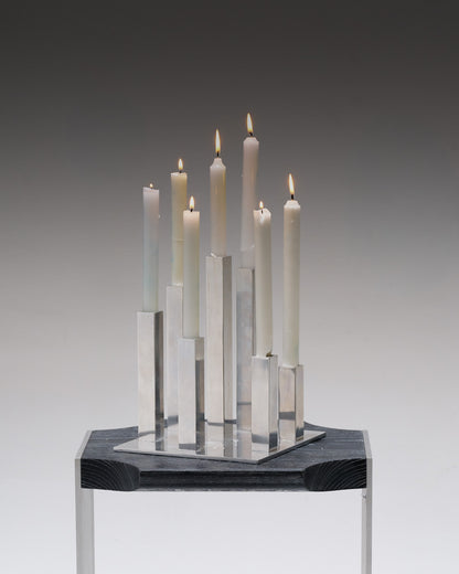 BOUGEOIR 7 FEUX EN ALUMINIUM, 1970s