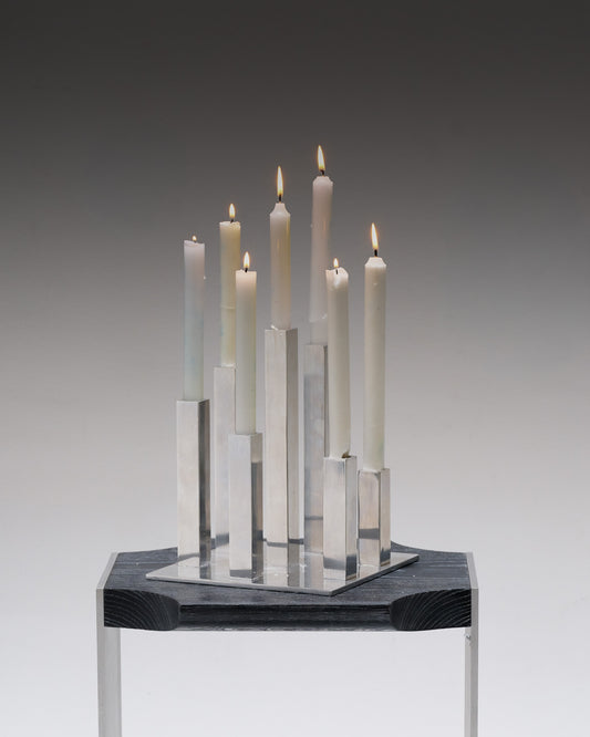 7-LIGHT ALUMINUM CANDLEBAR, 1970s