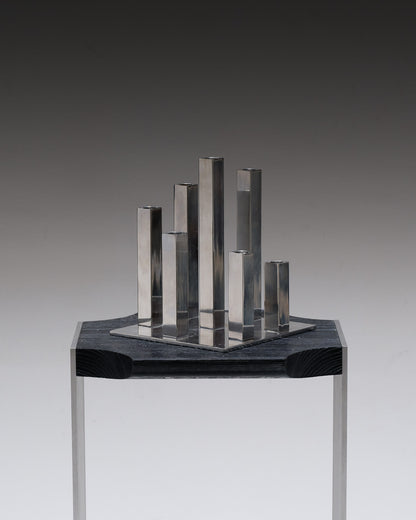 BOUGEOIR 7 FEUX EN ALUMINIUM, 1970s