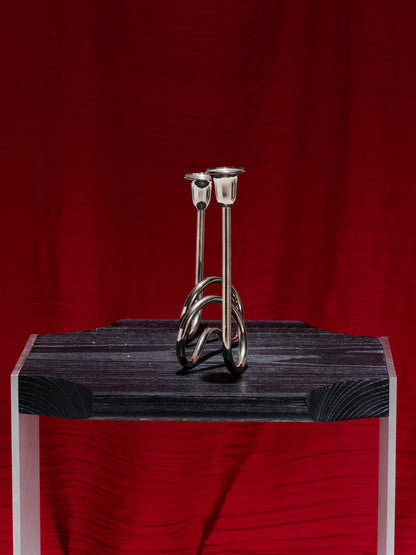 BOUGEOIR DEUX FEUX EN MÉTAL, 1970s