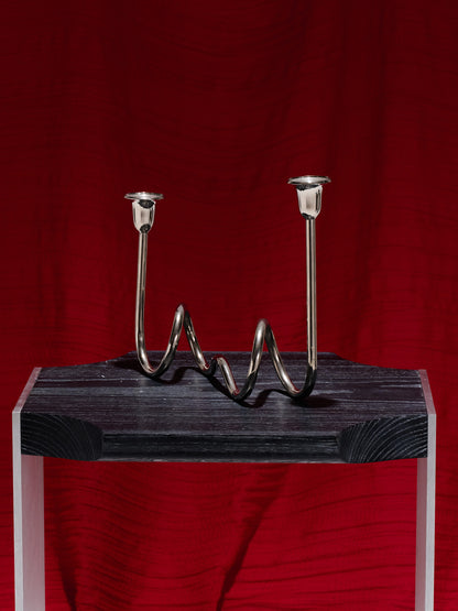 BOUGEOIR DEUX FEUX EN MÉTAL, 1970s