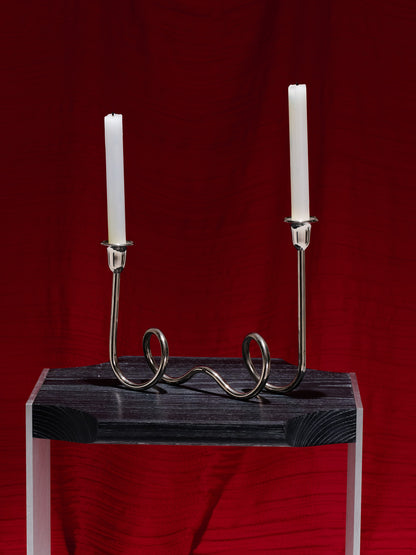 BOUGEOIR DEUX FEUX EN MÉTAL, 1970s