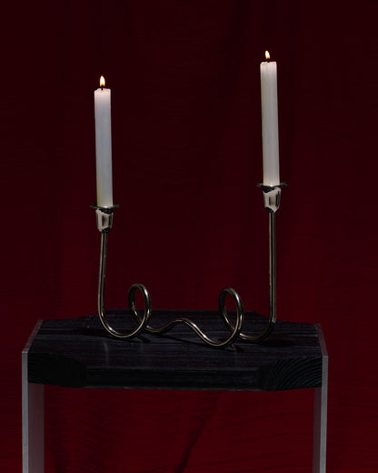 BOUGEOIR DEUX FEUX EN MÉTAL, 1970s