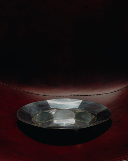 ASSIETTE À PÂTÉE EN MÉTAL ARGENTÉ POUR MOYEN CHIEN/CHAT, 1960s