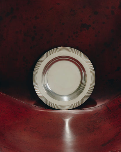 SILVER-PLATED METAL PET FOOD PLATE FOR SMALL DOGS/CATS, CHRISTOFLE, 1950S