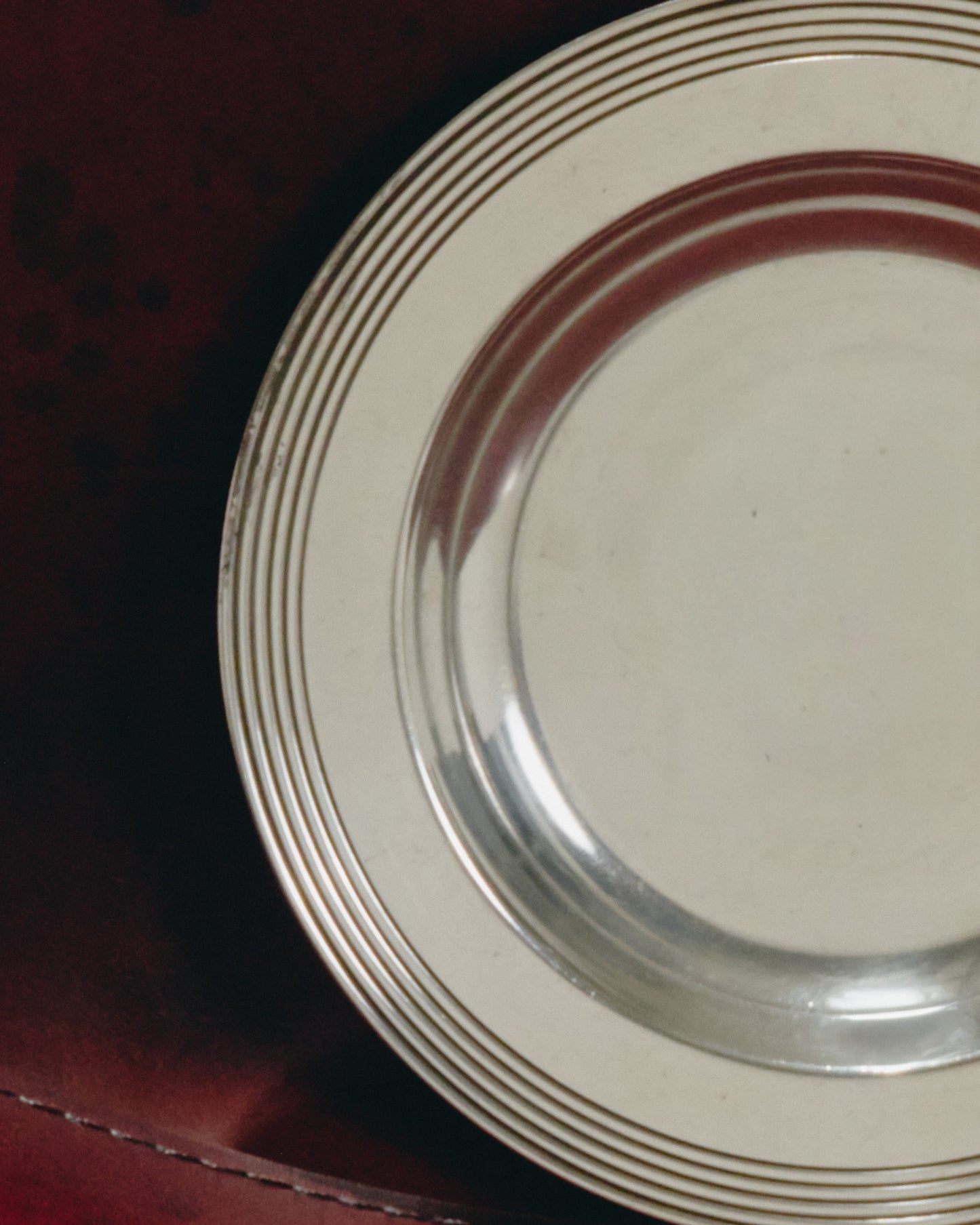 SILVER-PLATED METAL PET FOOD PLATE FOR SMALL DOGS/CATS, CHRISTOFLE, 1950S