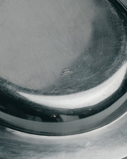 ASSIETTE À PÂTÉE EN MÉTAL ARGENTÉ POUR PETIT CHIEN / CHAT, CHRISTOFLE, 1960s