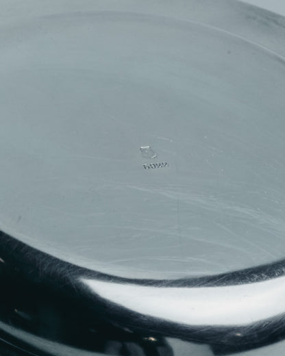 ASSIETTE À PÂTÉE EN MÉTAL ARGENTÉ POUR MOYEN CHIEN, GALLIA, 1930s