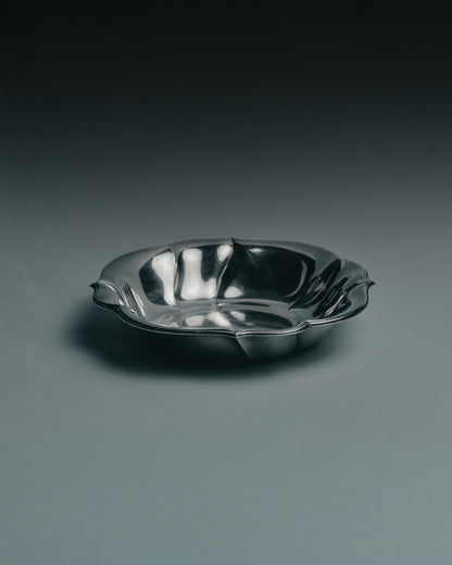 Silver-plated metal dog bowl, 1960s