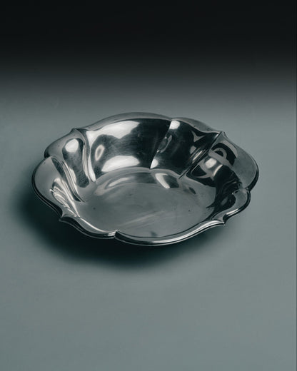 Silver-plated metal dog bowl, 1960s