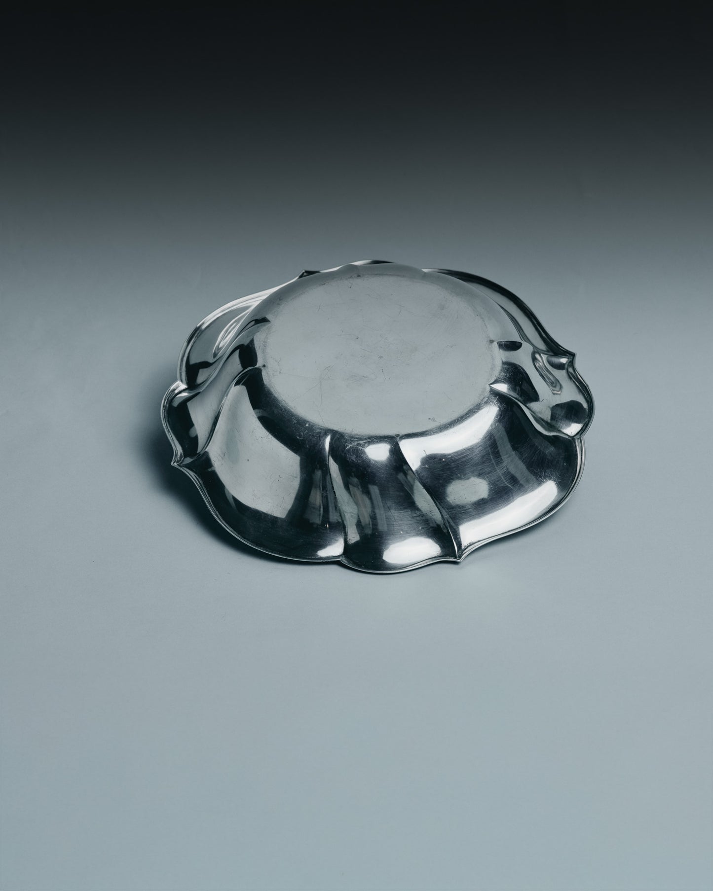 Silver-plated metal dog bowl, 1960s