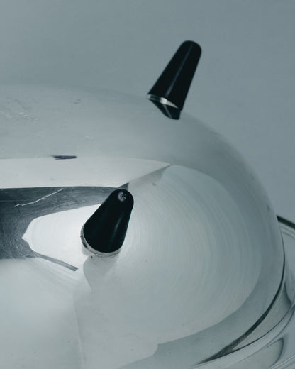 GAMELLE EN MÉTAL ARGENTÉ POUR GRAND CHIEN, 1960s