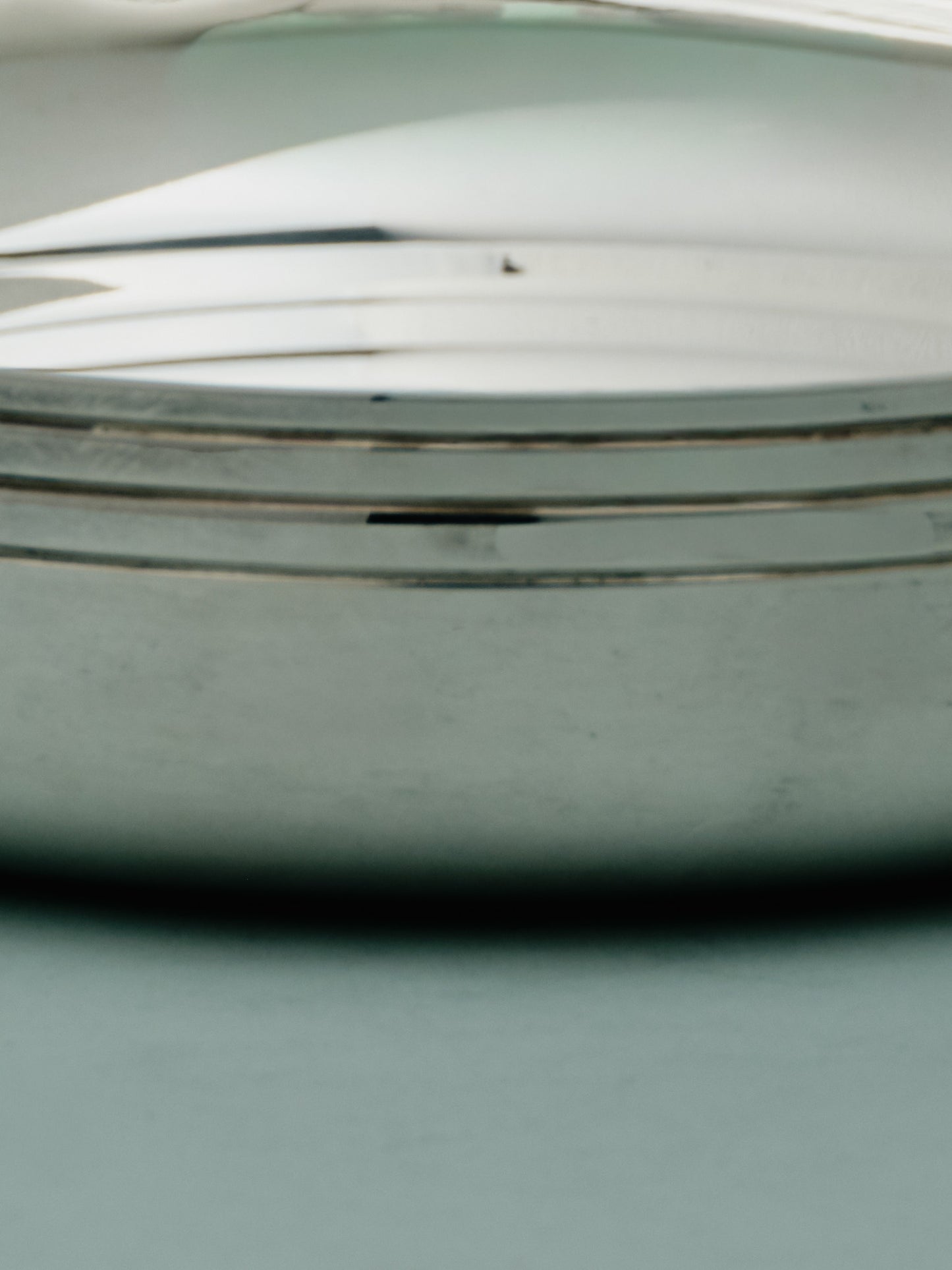 ASSIETTE A PATÉE POUR MOYEN CHIEN EN MÉTAL ARGENTÉ, 1960s