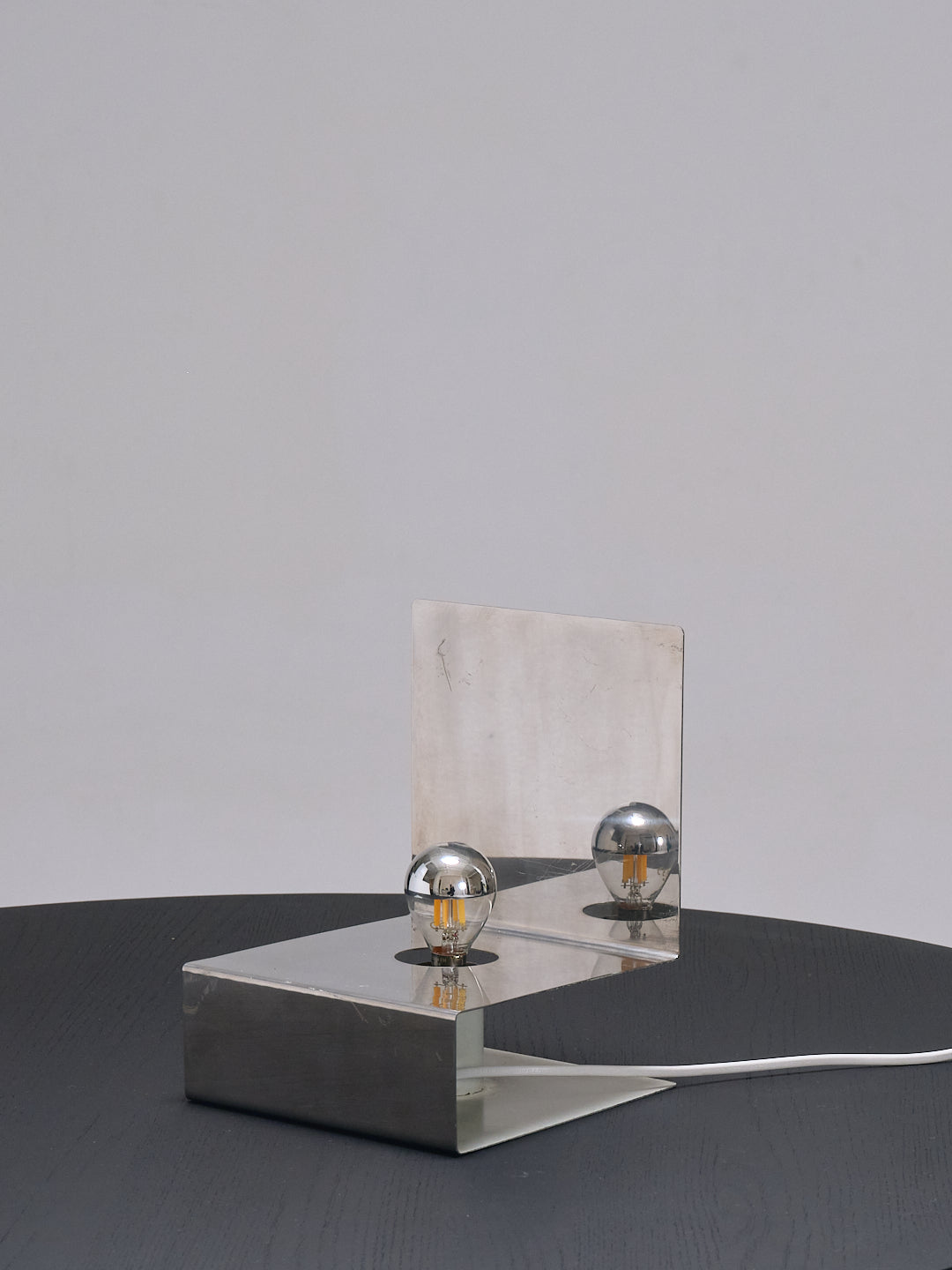 CHROME-PLATED METAL MIRROR LAMP, 1970s 