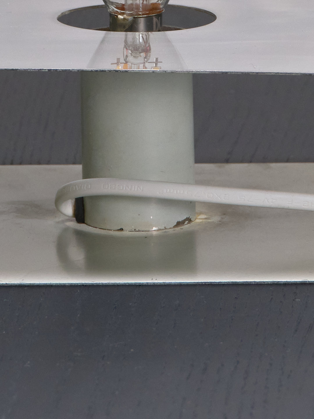 CHROME-PLATED METAL MIRROR LAMP, 1970s 