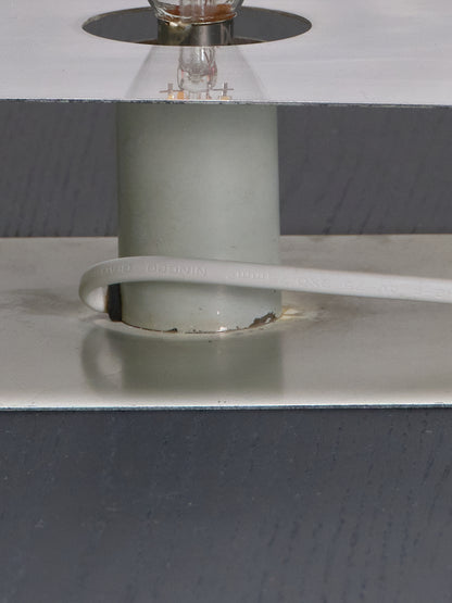 CHROME-PLATED METAL MIRROR LAMP, 1970s 