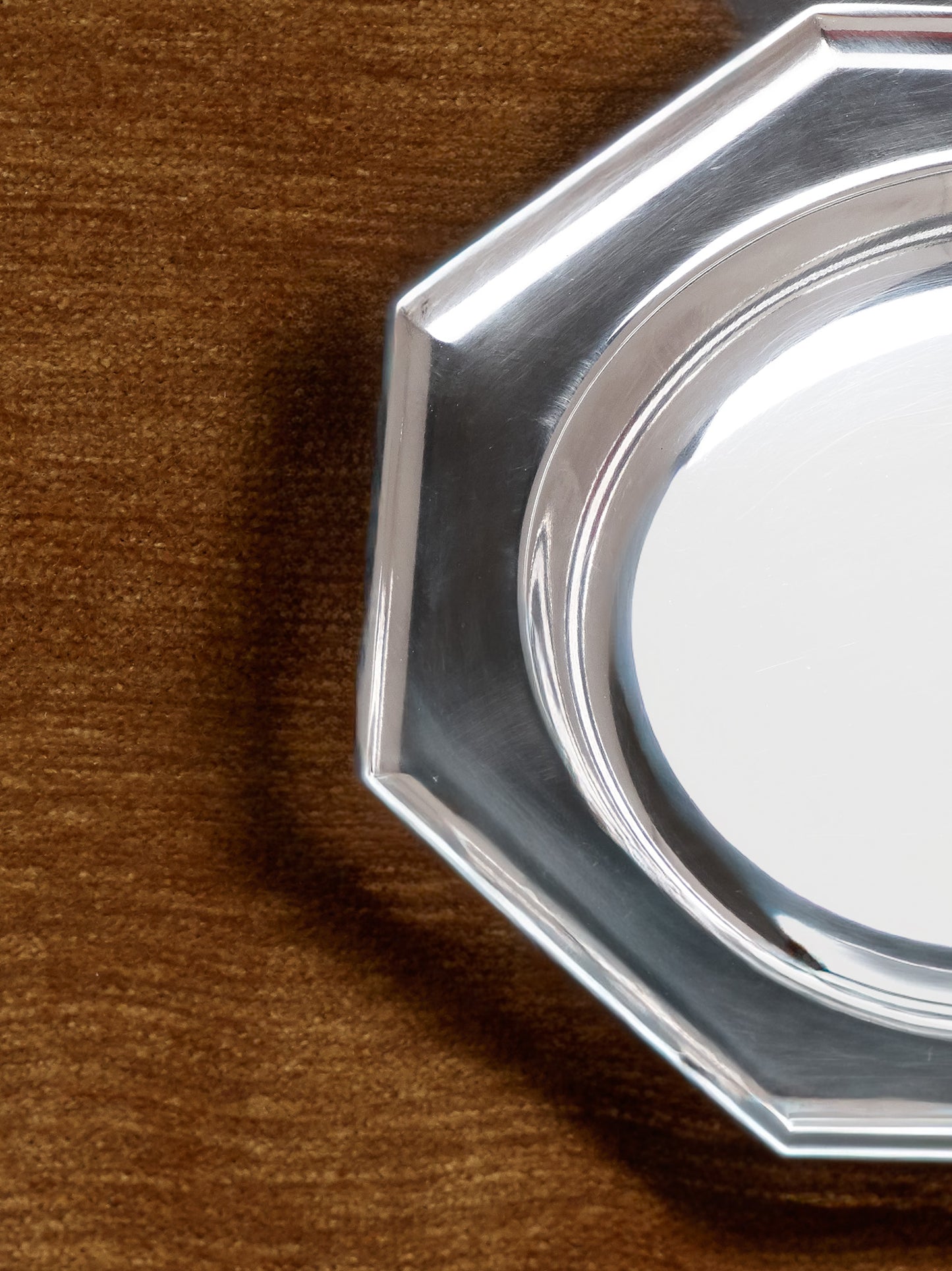 SILVER-PLATED METAL PET FOOD PLATE FOR SMALL DOGS/CATS, JOUSSE LANGLOIS, 1970S