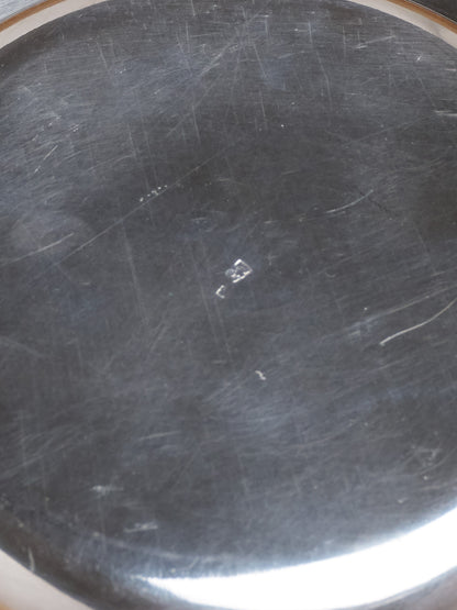 SILVER-PLATED METAL PET FOOD PLATE FOR SMALL DOGS/CATS, JOUSSE LANGLOIS, 1970S