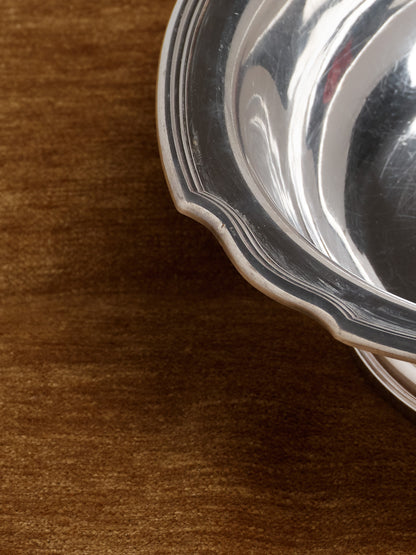 GAMELLE EN MÉTAL ARGENTÉ POUR GRAND CHIEN, 1950s