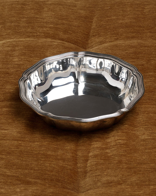 SILVER-PLATED METAL DOG BOWL, 1950s