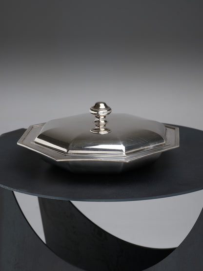SILVER-PLATED METAL VEGETABLE DISH