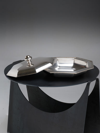 SILVER-PLATED METAL VEGETABLE DISH