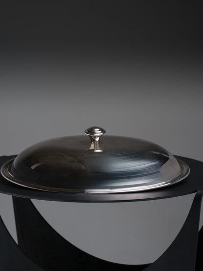 Silver-plated metal vegetable dish, Christofle, 1960s