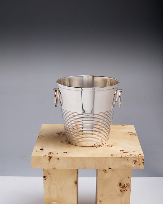 Champagne bucket, silver-plated metal, Saint-Médard